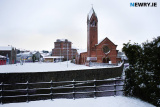 Riverside Church and Sands' Mill, Basin Walk, Newry. Photograph: Columba O'Hare/ Newry.ie - Snowy fun in Newry