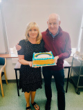 Lead Nurse Fiona Owens with Paul Devlin one of the first patients. - 25 Years of Daisy Hill Renal Unit
