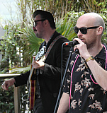 Gareth Hughes blues band  on song at Blues on the Bay in Warrenpoint. Photograph: Clive Price - Blues on the Bay 2026