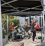Gareth Hughes blues band  on song at Blues on the Bay in Warrenpoint. Photograph: Clive Price - Blues on the Bay 2026