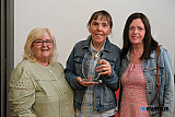 Deirdre Shields, Newry Gateway Club presents a trophy to Clare Ruddy while looking on is Clare's mother Rosemary Meagher. Photograph: Columba O'Hare/ Newry.ie  - Newry Gateway Club Volunteer John McSherry retirement