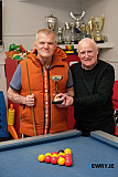 John Cunningham, right, Newry Gateway Club presents an award for winning the pool tournament to Gordon Thompson, Banbridge. Photograph: Columba O'Hare/ Newry.ie  - Newry Gateway Club Volunteer John McSherry retirement