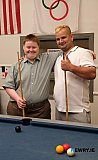 Pool players Adam Corbett and Alex Dawson at Newry Gateway Club. - Newry Gateway Club Volunteer John McSherry retirement