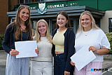 Katie O'Brien, Mullaghbawn; Cara Quinn, Newry; Tara Trainor, Newry and Niamh O'Hanlon, Newry get their A Level Results at Sacred Heart Grammar School. Photograph: Columba O'Hare/ Newry.ie - A Level Results Day Newry 2026