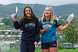 Celebrating their GCSE results at St Mary's High School are Georgia McGrath, Glenn, left and Sophia Bennett, Saval. Photograph: Columba O'Hare/ Newry.ie  - GCSE Results 2026