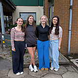 Getting their GCSE results at Sacred Heart Grammar School are Sinead Judge, Maeve Campbell, Eabha Monaghan and Lexie McCauley 
 - GCSE Results 2026