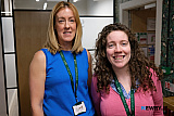 Suzanne Murdock, The Hub Newry with Meabh MacMahon from Cardia Tec at their Coffee & Cake&rsquo; event to celebrate European Coworking Day. Photograph: Columba O'Hare/ Newry.ie  - The Hub celebrate European Coworking Day 2026