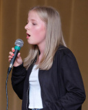 Lucy Houston , Kilkeel High School, entertaining at the Shining Light Awards. Photograph: Columba O'Hare - Shining Light Awards 2017