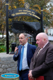 Alex Easton speaking at the Newry Maritime Association's Connemara Retreiver Centenary event. Alex unfurled a memorial on the 100th anniversary of the tragedy in Carlingford Lough.  Alex's Great Great Grandfather Robert Glenny owned the Clanrye Shipping Company who owned SS Retriever. Looking on is James McArevey, Newry Maritime Association. Photograph: Columba O'Hare - Newry Maritime Association Centenary event to mark Connemara Retriever Disaster