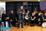 Bodhran legend John Joe Kelly speaking at the launch of Fergal O'Brien's Grade 2 Bodhran Tutor book and CD at Ti Chulainn, Mullaghbane. Photograph: Columba O'Hare - Fergal O'Brien Bodhran Tutor Book Launch