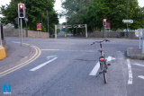 19: Coming out from the Bus Station to the junction with Mill Street the route would travel straight across through the Canal Bank car park. A crossing could easily be added here giving the current placement of the traffic lights on the left. Photograph: Columba O'Hare/ Newry.ie - Newry Canal Towpath to Carlingford Lough Greenway - Proposed Cycle/ Walking Route