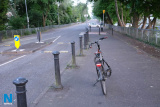 21: A path could be made again along the canal down the beautiful tree lined boulevard all the way down to Bridge Street/ William Street. If the fence on the right was removed there is room virtually all the way down for a wider path. Photograph: Columba O'Hare/ Newry.ie - Newry Canal Towpath to Carlingford Lough Greenway - Proposed Cycle/ Walking Route