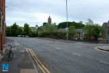 6: Arriving out from Canal Quay (on the left)  take left on to New Street followed by immediate right on to Basin Quay. Some type of traffic crossing would be useful here at the junction of Basin Quay and New Street to enable cyclists to cross safely. Photograph: Columba O'Hare/ Newry.ie - Newry Canal Towpath to Carlingford Lough Greenway - Proposed Cycle/ Walking Route