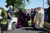 Unveiling a new bench donated by CK10 Newry Knights of St Columbanus. - Newry Cathedral Garden - Opening of Lourdes Grotto