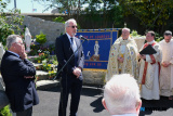Supreme Knight Brother John Murphy speaking in Newry Cathedral garden. - Newry Cathedral Garden - Opening of Lourdes Grotto