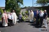 Pictured at the unveiling of the new bench at the Lourdes Grotto donated by CK10 Newry, Knights of St Columbanus, were from left: Deacon Anthony Moffett, Ronan Mullholland, Fr Carlos Esteban Rojo, Supreme Knight Brother John Murphy, Knights of St Columbanus; Canon Francis Brown, Pat Cullen, Tom Mullholland and John McElroy. - Newry Cathedral Garden - Opening of Lourdes Grotto