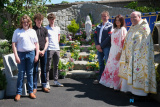 Canon Francis Brown with members of the Burns family who donated the Lourdes Grotto in Newry Cathedral Garden. Photograph: Columba O'Hare/ Newry.ie  - Newry Cathedral Garden - Opening of Lourdes Grotto