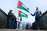 Pictured at the Ireland Palestine Solidarity Campaign organised New Years Eve rally for Palestine at Buttercrane Quay in Newry. Photograph: Columba O'Hare/ Newry.ie - 2023 - A Year in Pictures