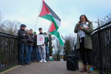 Pictured at the Ireland Palestine Solidarity Campaign organised New Years Eve rally for Palestine at Buttercrane Quay in Newry. Photograph: Columba O'Hare/ Newry.ie - Ireland Palestine Solidarity Campaign New Years Eve Rally in Newry