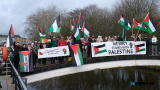 Pictured at the Ireland Palestine Solidarity Campaign organised New Years Eve rally for Palestine at Buttercrane Quay in Newry. Photograph: Columba O'Hare/ Newry.ie - Ireland Palestine Solidarity Campaign New Years Eve Rally in Newry