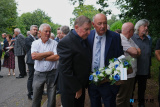 Fr Brian D'Arcy with Miami Showband Road Manager Brian Maguire. - Miami Showband massacre 50th Anniversary Commemoration