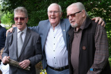 Miami Showband member Stephen Travers, left with Eugene Reavey and Michael Mallon. - Miami Showband massacre 50th Anniversary Commemoration