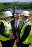 To officially mark the starting of work on the Narrow Water Bridge at Cornamucklagh, Co Louth Taoiseach Simon Harris and T&aacute;naiste Miche&aacute;l Martin visited the site today along with Stormont Minister for Infrastructure John O'Dowd and other guests. Photograph: Columba O'Hare/ Newry.ie  - Taoiseach visits Narrow Water Bridge site