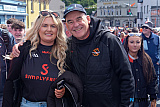 Armagh fans brave the weather to enjoy their team winning out over Monaghan at Clones in extra time. Photograph: Columba O'Hare/ Newry.ie - Ulster Final 2026 Armagh V Monaghan at Clones