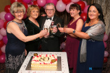 Newry Musical Society 80th Anniversary organising committee at the celebrations. From left: Gladys McCague, Eithne Bell, Donal Fegan, Gemma Mallon and Karen Chambers. - Newry Musical Society 80th Anniversary