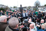 Pictured at the unveiling of the statue to Willie Maley in Newry in April.  Photograph: Columba O'Hare/ Newry.ie - 2023 - A Year in Pictures