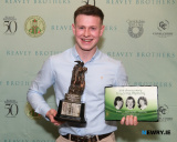 Callum Toner recipient of the Reavey Brothers Memorial Trophy for Senior Men&rsquo;s Player of the Year. Photograph: Columba O'Hare/ Newry.ie  - St Killian's GAC Annual Dinner 2026