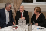 Jarlath Burns, GAA President chats to John and Louise Moley at the St Killian&rsquo;s GAC Annual Dinner Dance in the Canal Court, Newry. Photograph: Columba O'Hare/ Newry.ie    - St Killian's GAC Annual Dinner 2026