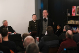 Anthony Russells creation 'The Trial of Padraig Pearse' is conducted in the wonderful surroundings of Finegan & Son Caf&eacute; in Newry. Organised by the Old Newry Society the Trial was conducted by members of Newpoint Players with the audience the Jury on the night. Photograph: Columba O'Hare/ Newry.ie - 'The Trial of Padraig Pearse' at Finegan & Son