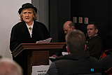Anthony Russells creation 'The Trial of Padraig Pearse' is conducted in the wonderful surroundings of Finegan & Son Caf&eacute; in Newry. Organised by the Old Newry Society the Trial was conducted by members of Newpoint Players with the audience the Jury on the night. Photograph: Columba O'Hare/ Newry.ie - 'The Trial of Padraig Pearse' at Finegan & Son
