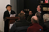 Anthony Russells creation 'The Trial of Padraig Pearse' is conducted in the wonderful surroundings of Finegan & Son Caf&eacute; in Newry. Organised by the Old Newry Society the Trial was conducted by members of Newpoint Players with the audience the Jury on the night. Photograph: Columba O'Hare/ Newry.ie - 'The Trial of Padraig Pearse' at Finegan & Son