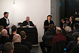 Anthony Russells creation 'The Trial of Padraig Pearse' is conducted in the wonderful surroundings of Finegan & Son Caf&eacute; in Newry. Organised by the Old Newry Society the Trial was conducted by members of Newpoint Players with the audience the Jury on the night. Photograph: Columba O'Hare/ Newry.ie - 'The Trial of Padraig Pearse' at Finegan & Son