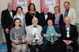 Elizabeth Weir and Avril Robb, front, Rosemary Drama Group receive their awards from Scott Marshall, Adjudicator and Mac Pollock, Chairman AUDF. Also pictured back are Newry Drama Festival committee members and guests. From left: Gerry McNulty, Chairman and Maureen Grant, PR; Gillian Fitzpatrick, Chairperson, Newry, Mourne and Down Council;  Charlie Smyth, President ; Eileen Mooney, Secretary and  Pat Grant, Committee. Photograph: Columba O'Hare - Newry Drama Festival 2017
