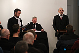Anthony Russells creation 'The Trial of Padraig Pearse' is conducted in the wonderful surroundings of Finegan & Son Caf&eacute; in Newry. Organised by the Old Newry Society the Trial was conducted by members of Newpoint Players with the audience the Jury on the night. Photograph: Columba O'Hare/ Newry.ie - 'The Trial of Padraig Pearse' at Finegan & Son