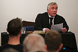 Anthony Russells creation 'The Trial of Padraig Pearse' is conducted in the wonderful surroundings of Finegan & Son Caf&eacute; in Newry. Organised by the Old Newry Society the Trial was conducted by members of Newpoint Players with the audience the Jury on the night. Photograph: Columba O'Hare/ Newry.ie - 'The Trial of Padraig Pearse' at Finegan & Son