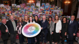 The organising committee pictured in front of the massive toy mountain at the Newry Business Christmas Charity Dinner in the Canal Court Hotel. Photograph: Columba O'Hare/ Newry.ie - Newry Business Christmas Charity Dinner