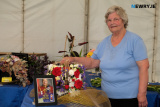 Doreen McIlwrath with her beautiful prizewinning  crown of flowers at Newry Show today. Photograph: Columba O'Hare/ Newry.ie - Newry Show 2023