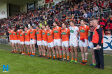 Armagh subs bench at Pairc Esler. Photograph: Columba O'Hare - Down v Armagh Championship Pairc Esler 2017