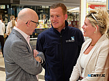 Peter Murray chats to some Buttercrane regulars on his last day at the helm of the centre. - Retirement of Buttercrane Centre Manager Peter Murray