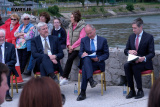 To officially mark the starting of work on the Narrow Water Bridge at Cornamucklagh, Co Louth Taoiseach Simon Harris and T&aacute;naiste Miche&aacute;l Martin visited the site today along with Stormont Minister for Infrastructure John O'Dowd and other guests. Photograph: Columba O'Hare/ Newry.ie  - Taoiseach visits Narrow Water Bridge site