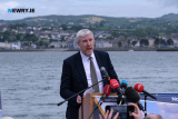 To officially mark the starting of work on the Narrow Water Bridge at Cornamucklagh, Co Louth Taoiseach Simon Harris and T&aacute;naiste Miche&aacute;l Martin visited the site today along with Stormont Minister for Infrastructure John O'Dowd and other guests. Photograph: Columba O'Hare/ Newry.ie  - Taoiseach visits Narrow Water Bridge site