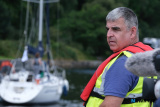A flotilla of boats sail through Victoria Lock and up Newry Ship Canal as part of 2023 Carlingford Cruising Week. Photograph: Columba O'Hare/ Newry.ie - Carlingford Cruise Week Newry trip
