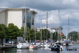 A flotilla of boats sail through Victoria Lock and up Newry Ship Canal as part of 2023 Carlingford Cruising Week. Photograph: Columba O'Hare/ Newry.ie - Carlingford Cruise Week Newry trip