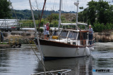 A flotilla of boats sail through Victoria Lock and up Newry Ship Canal as part of 2023 Carlingford Cruising Week. Photograph: Columba O'Hare/ Newry.ie - Carlingford Cruise Week Newry trip