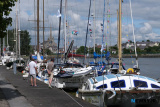 A flotilla of boats sail through Victoria Lock and up Newry Ship Canal as part of 2023 Carlingford Cruising Week. Photograph: Columba O'Hare/ Newry.ie - Carlingford Cruise Week Newry trip