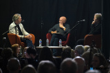 Horslips in Conversation event at the Hall For All with Horslips members Jim Lockhart and Barry Devlin  at I&uacute;r Cinn Fleadh. Photograph: Columba O'Hare/ Newry.ie - I&uacute;r Cinn Fleadh 2023